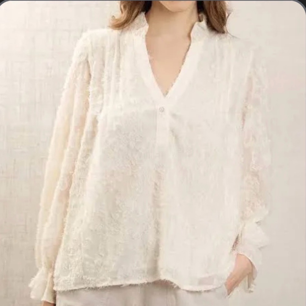 NWT Melloday by Anthropologie Elegant Cream Women's Top